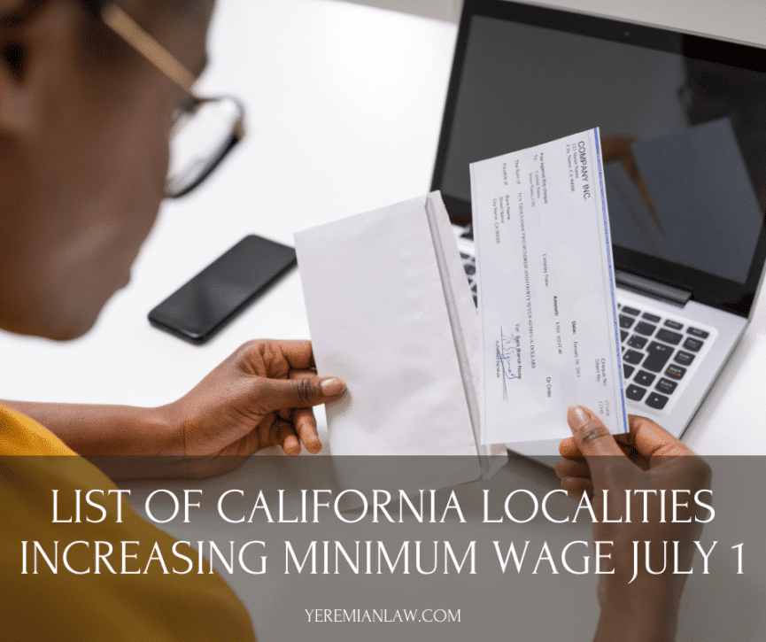 List of California Localities That Increased Minimum Wage July 1, 2020